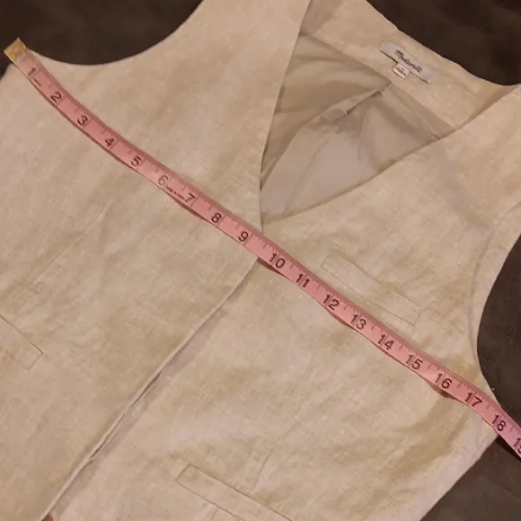Madewell 100% Linen Vest In Cream/Natural Undyed - Picture 8 of 10